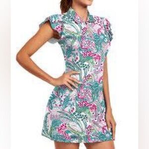 Soneven Women’s Golf Set Size Large Tropical Print Top & Shorts Athletic Outfit